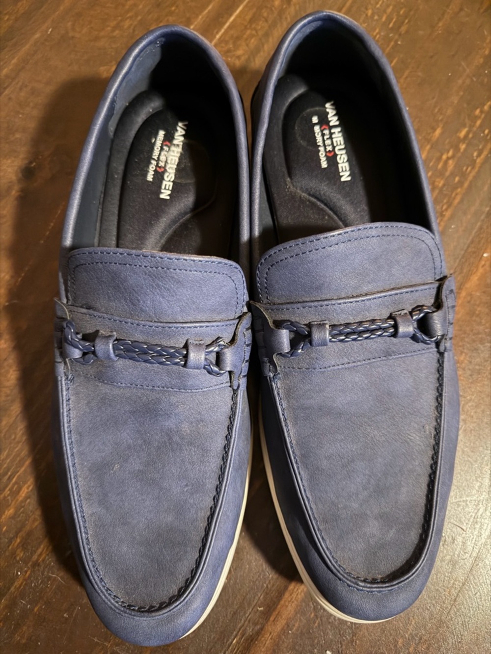 Van Heusen Navy Suede Slip-On Loafers - Size 9.5M